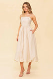REGAL CUTIE BUBBLE HEM MIDI DRESS CREAM