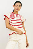 Georgie Striped Sweater in Red FINAL SALE