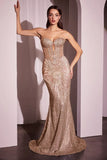 Maddox Gown Rose Gold STRAPLESS GLITTER EMBELLISHED GOWN