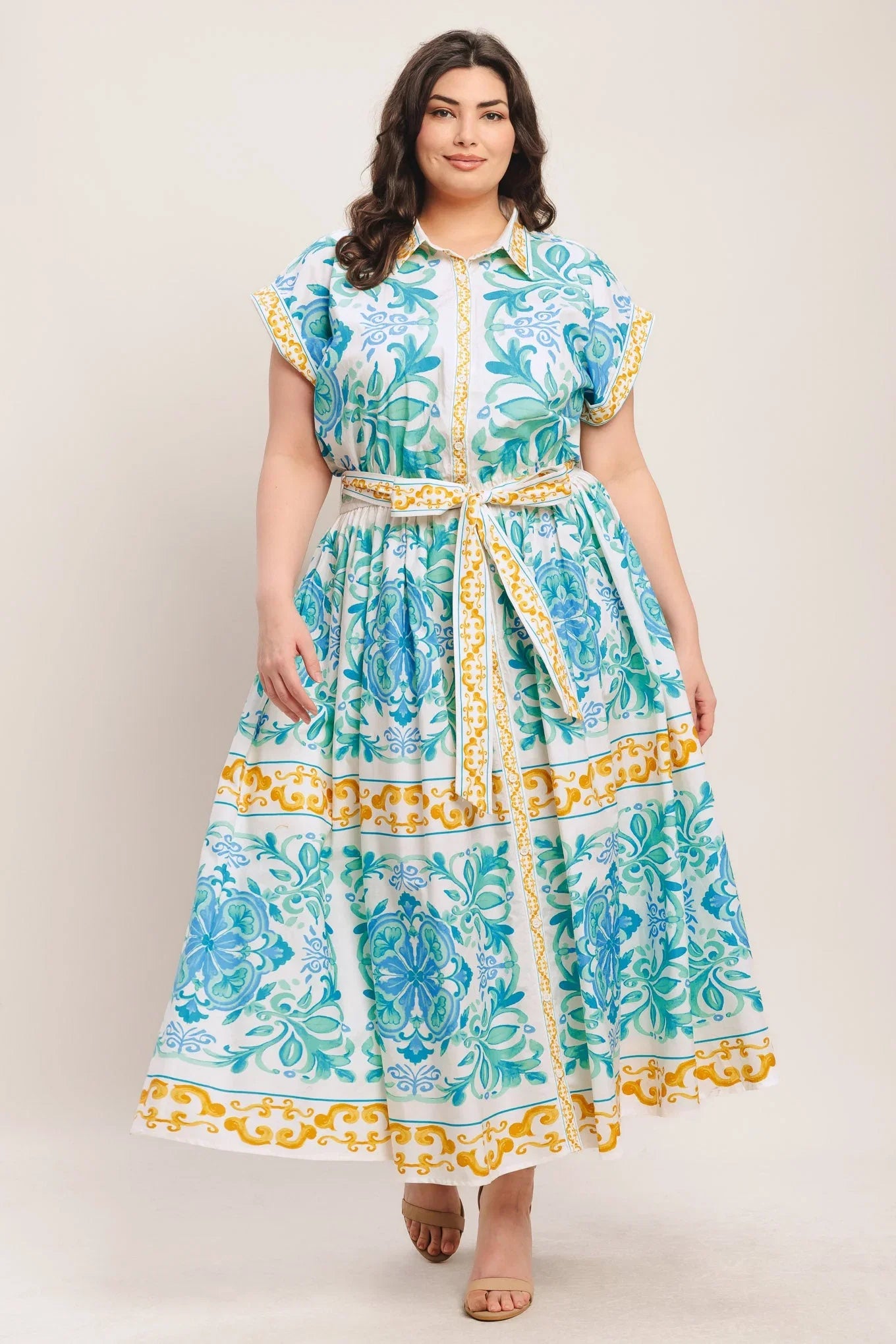 BLUE REGALIA MIDI DRESS