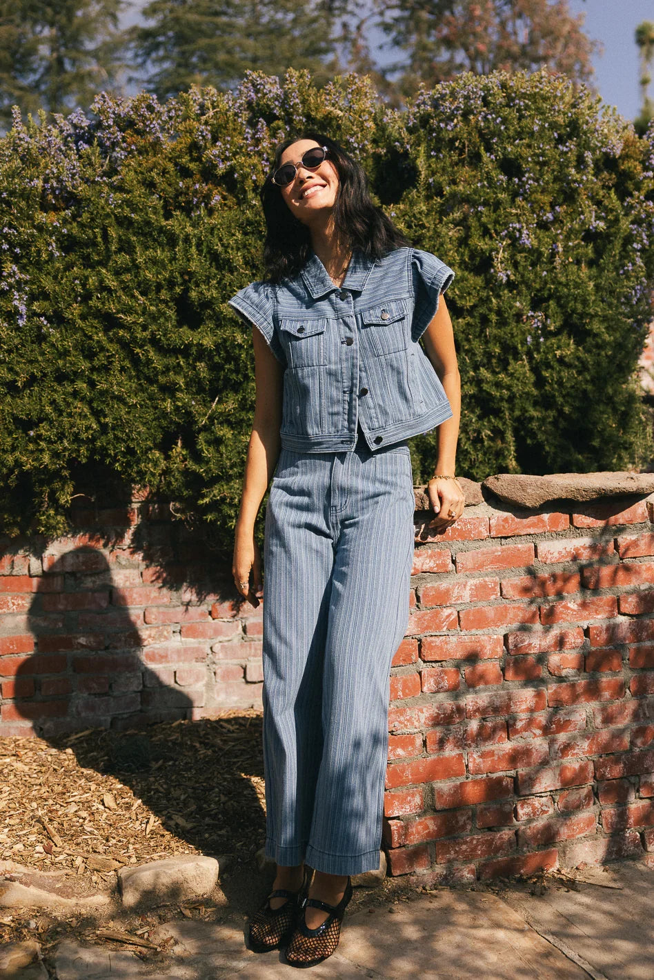 Jennie Denim Striped Wide Leg Jeans FINAL SALE