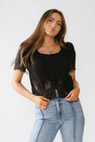 Angel Lace Trim Blouse in Black FINAL SALE