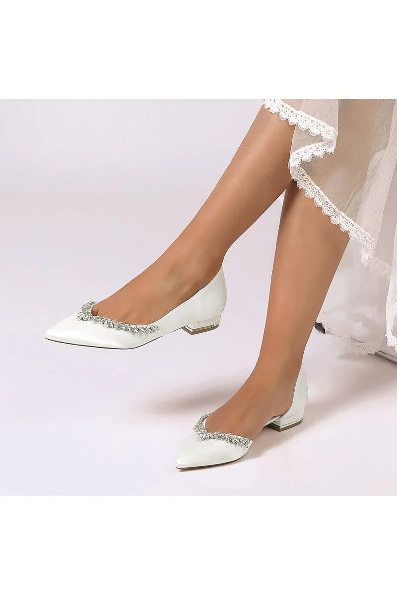 Silver Satin High Heels with Crystal Embellishments 18448 11YK