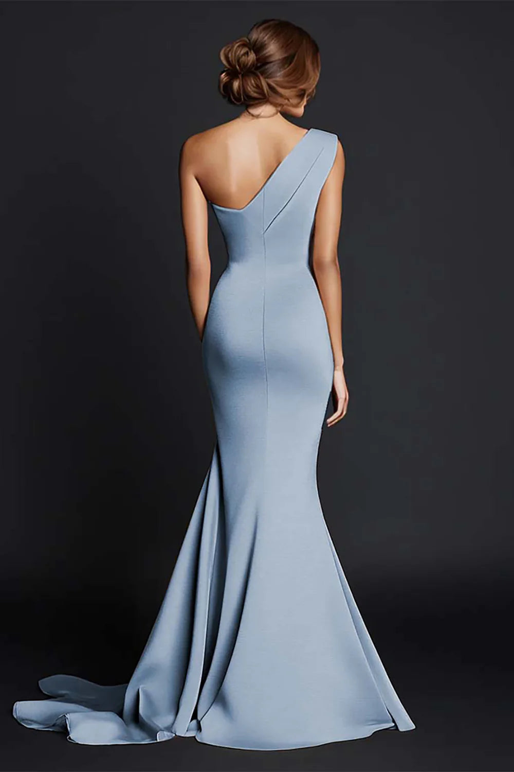 Khaki Mermaid One Shoulder Maxi Dress