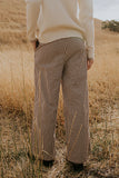 Ada Gingham Wide Leg Pants in Brown FINAL SALE