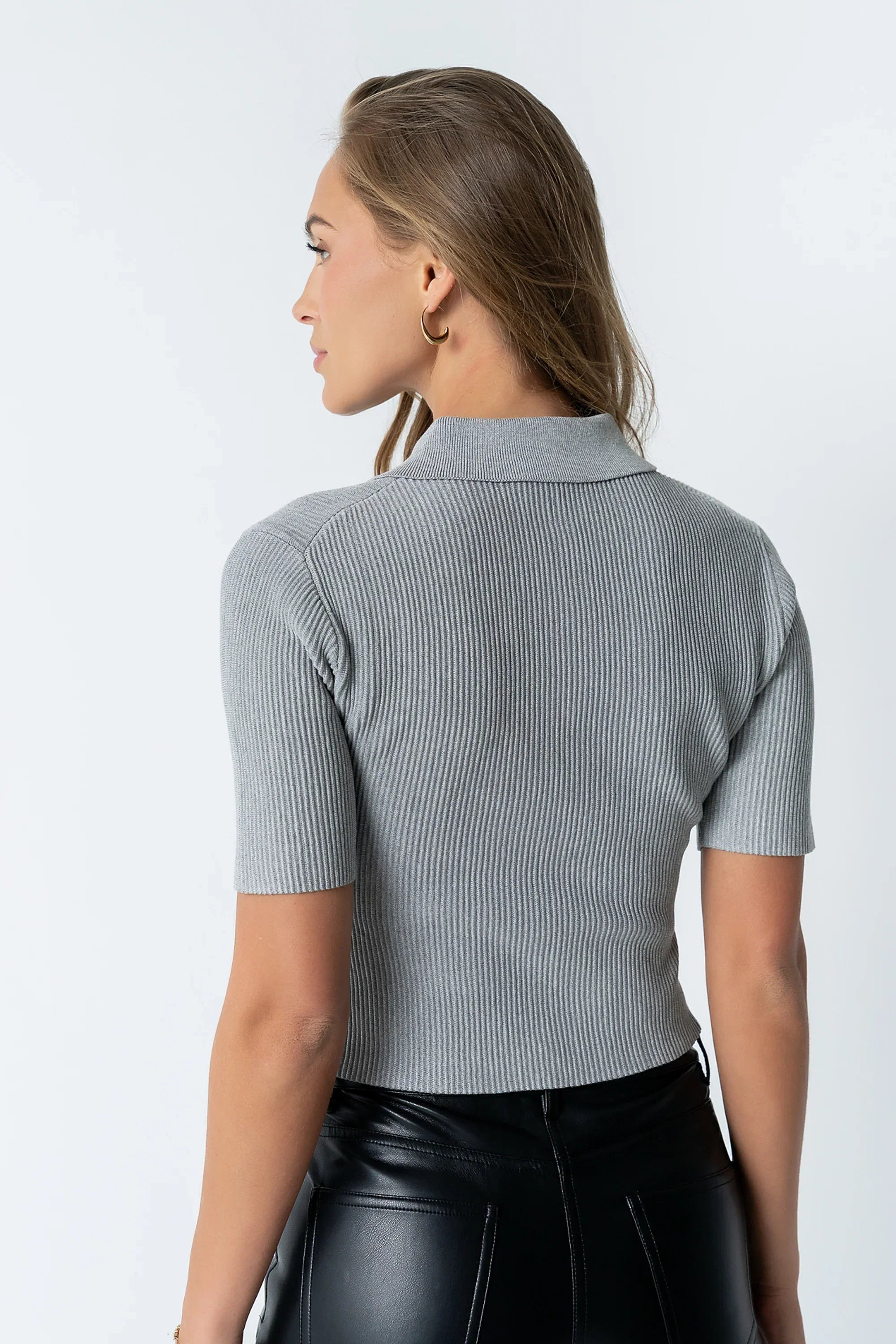Cami Ribbed Sweater in Grey