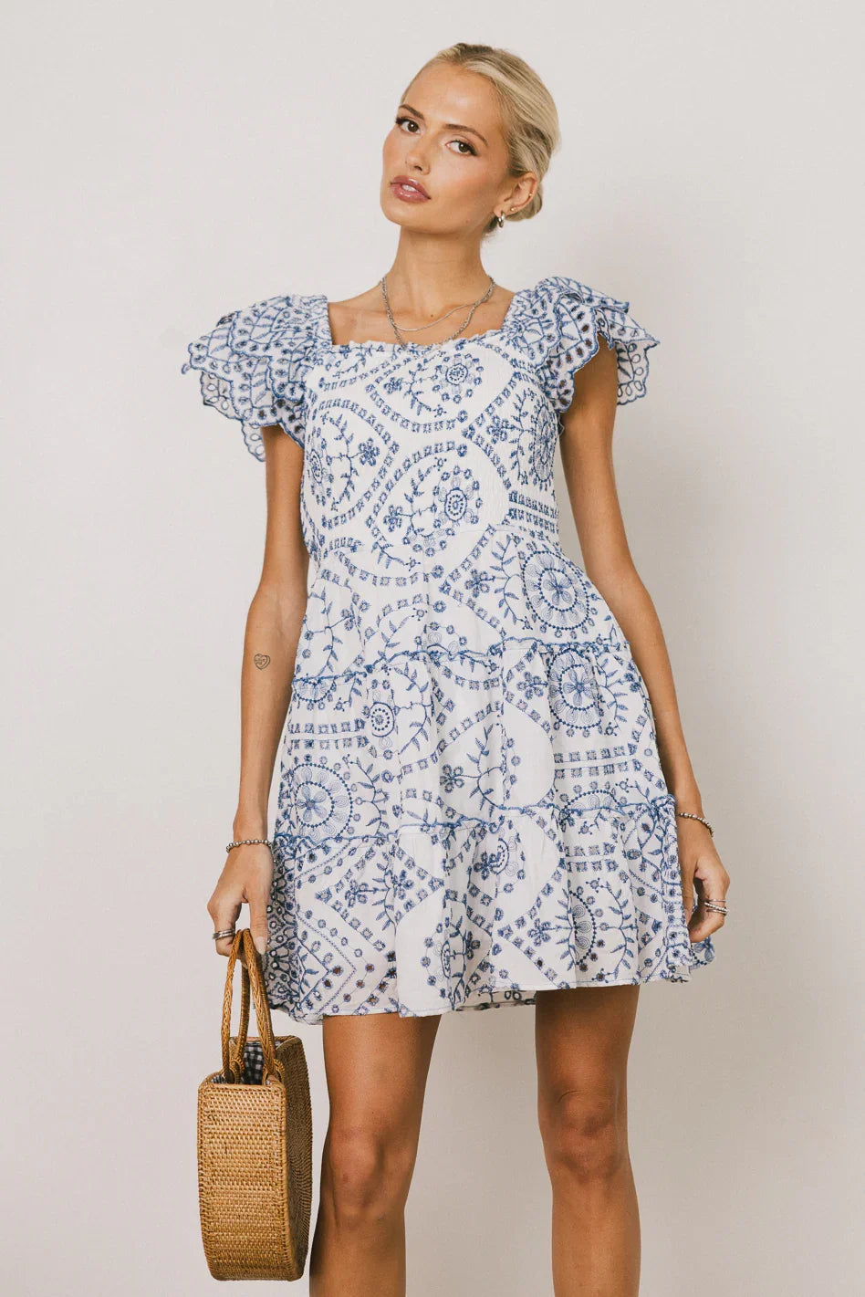 Stella Embroidered Mini Dress FINAL SALE
