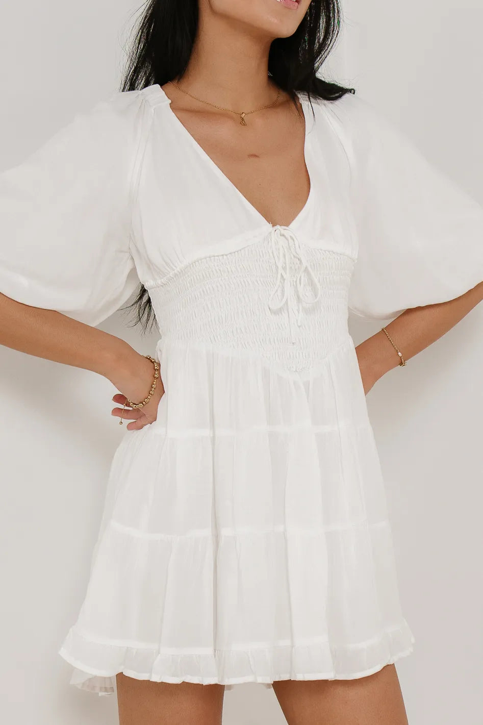 Little Runaway Mini Dress in White FINAL SALE