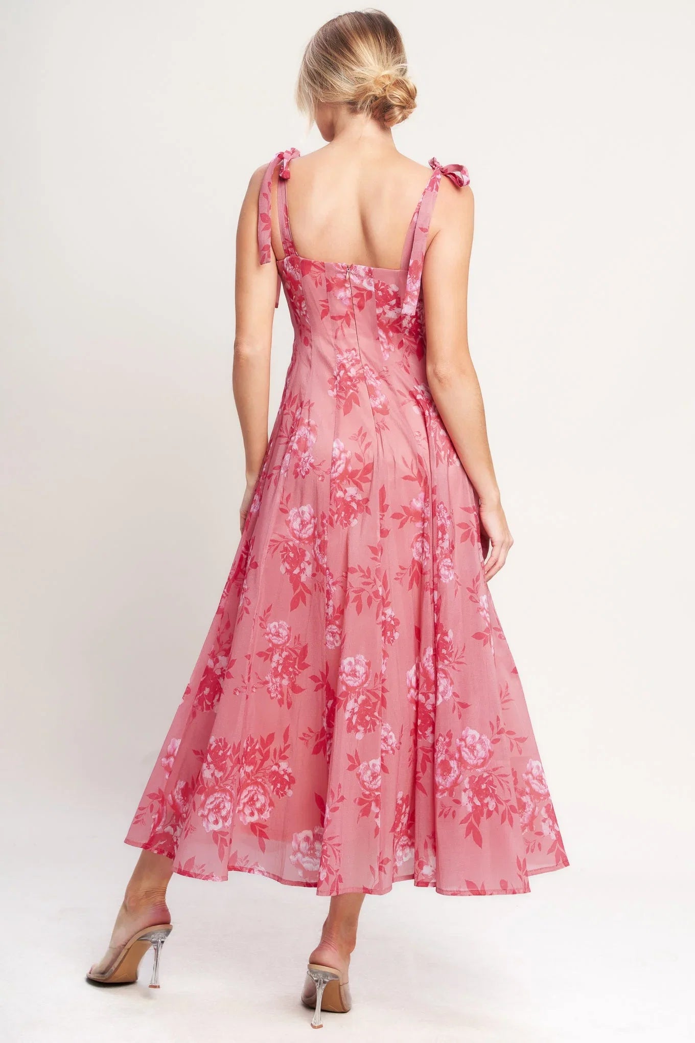 ROMANTIC CANOPY PINK MIDI DRESS