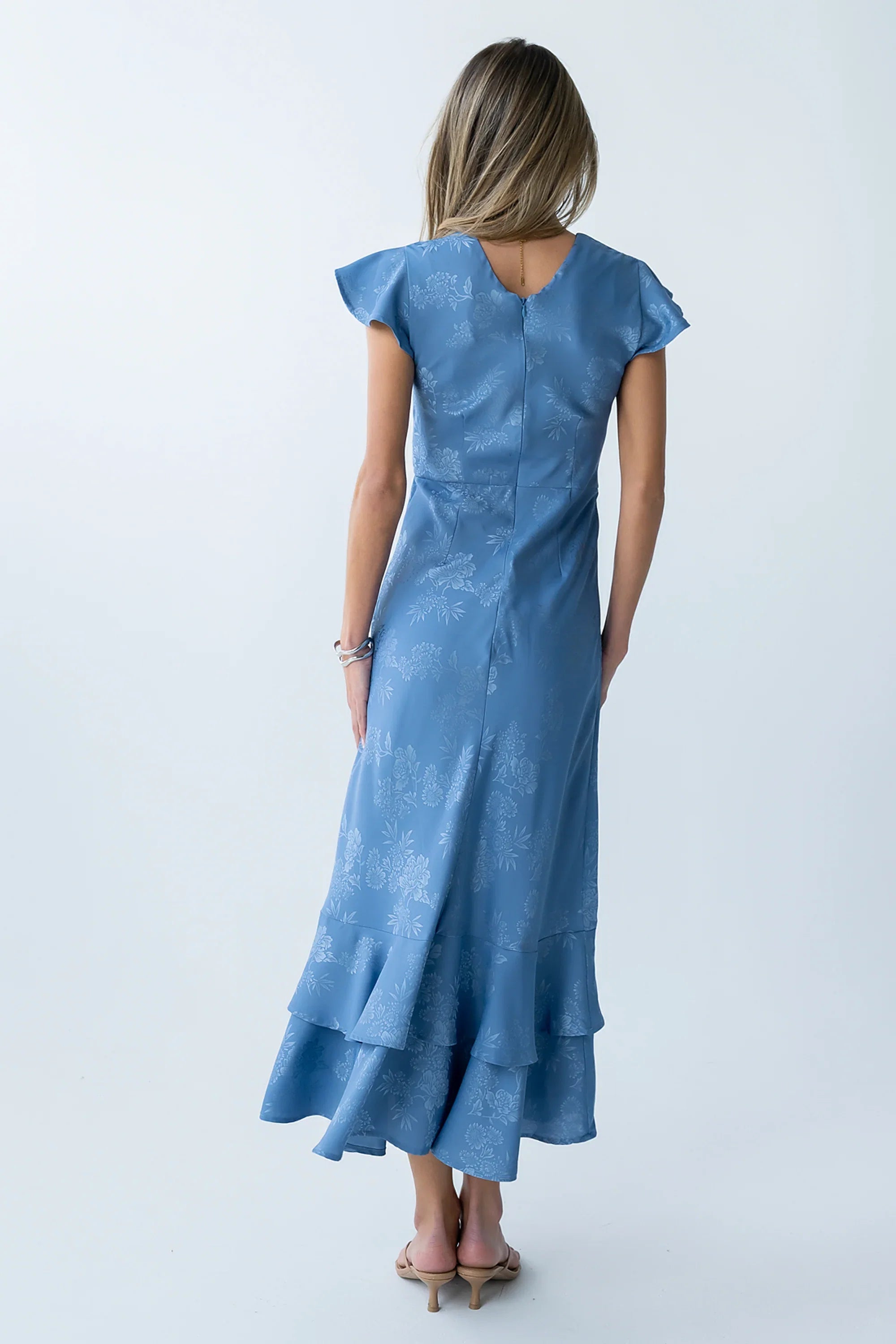 Mateo Floral Maxi Dress in Blue