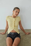 Kalena Draped Button Down Top