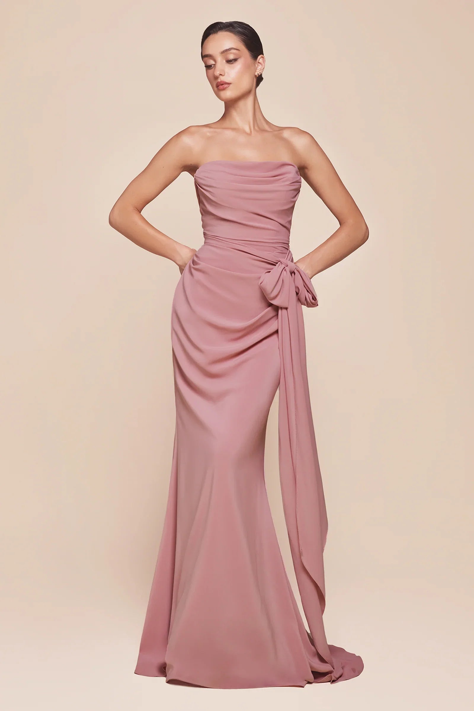 Caitlin Gown Convertible Tie Chiffon Dress