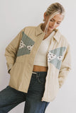 Karlie Quilted Jacket in Khaki FINAL SALE