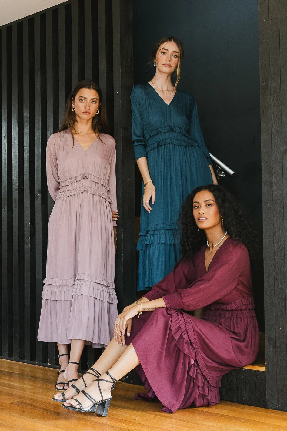 Willa Sleeved Ruffle Dress in Lavender