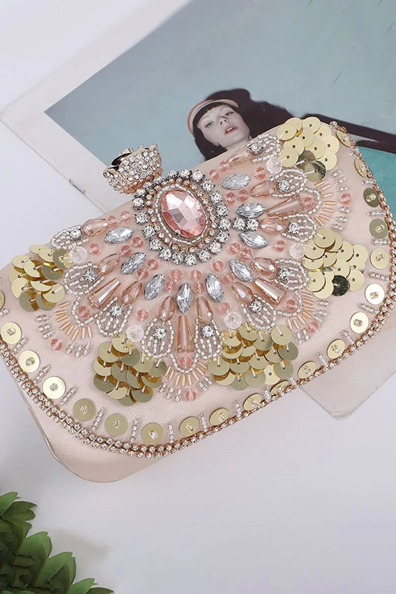 Sequins Rhinestones Square Party Handbag