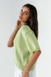 Liza Short Sleeve Cardigan in Green