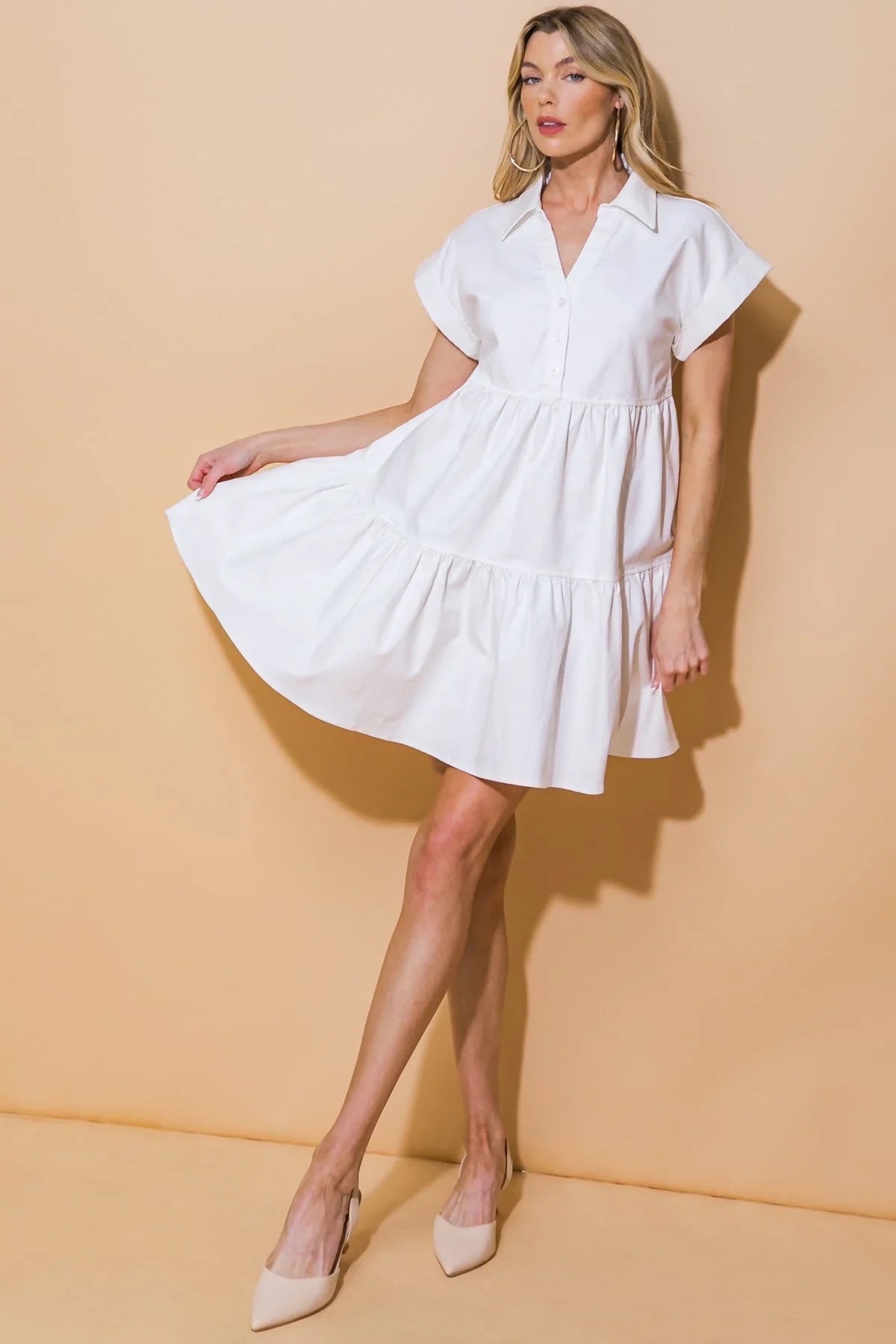TIMELESS BEAUTY WHITE SWING DRESS FINAL SALE