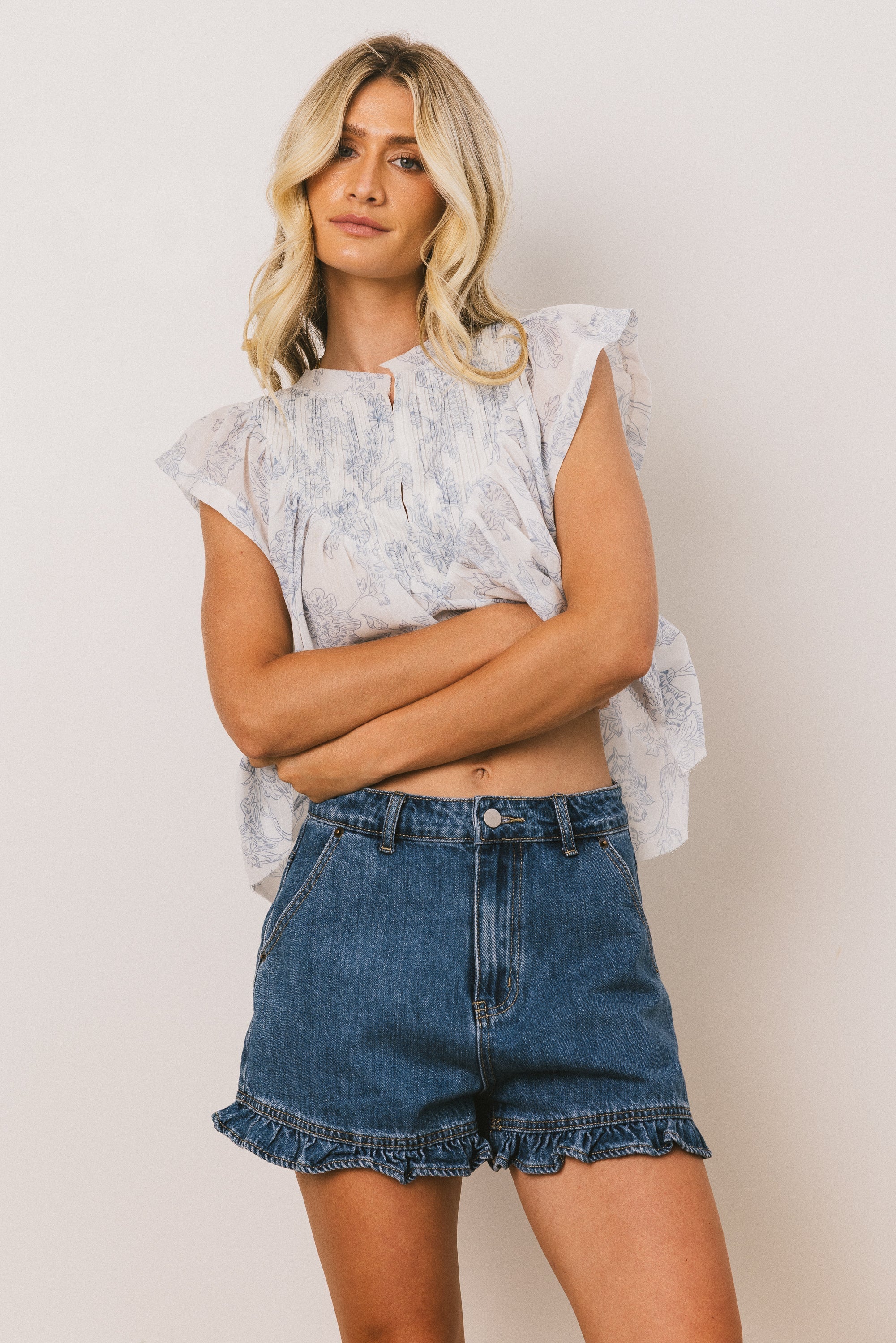 Leia Blouse in Blue FINAL SALE