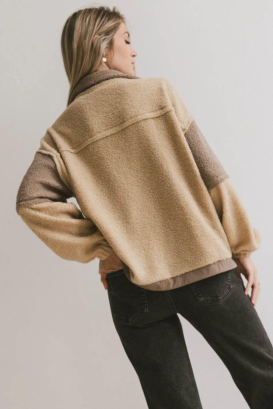 Indra Quarter Zip in Taupe FINAL SALE