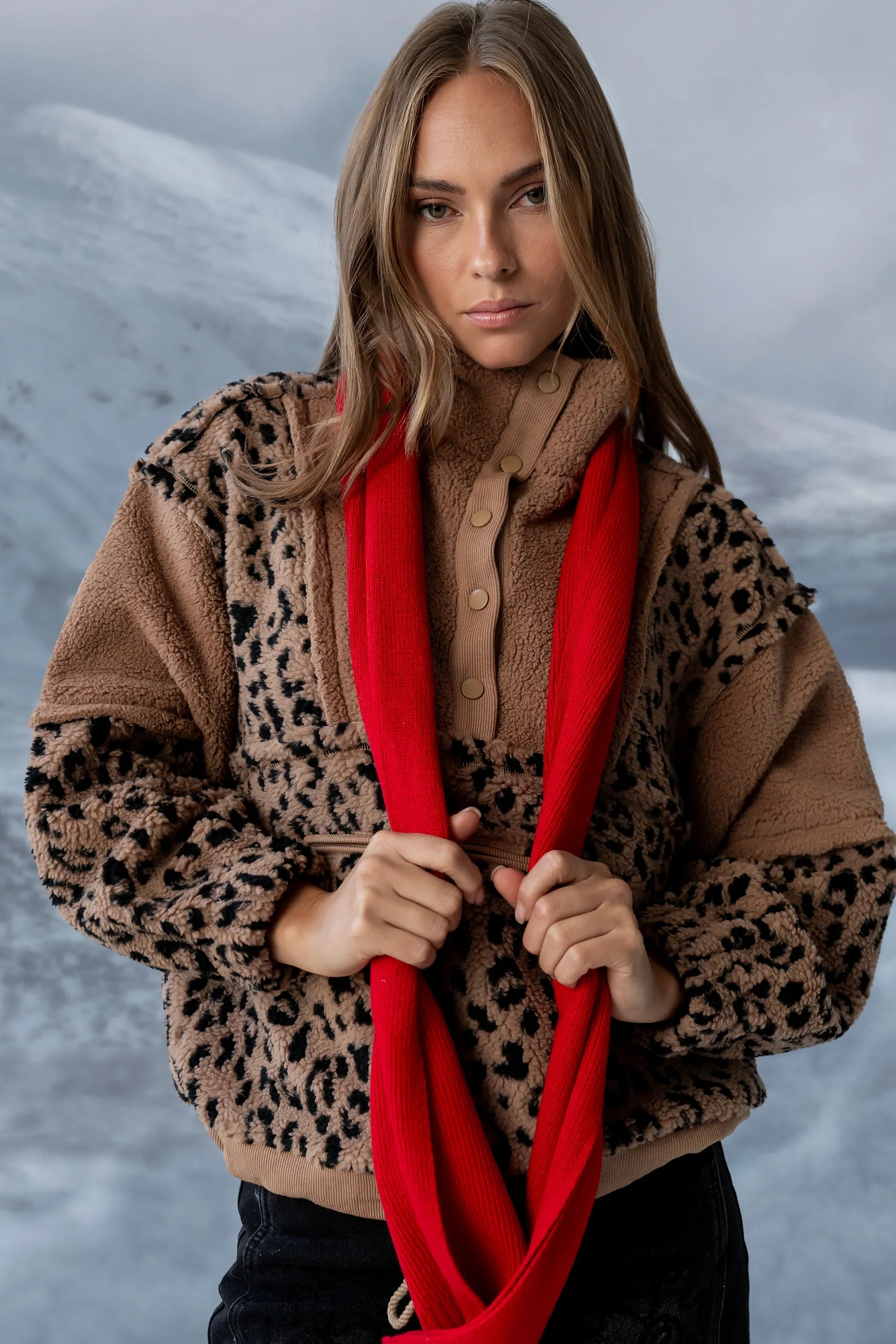 Maria Oversized Sherpa Jacket in Leopard FINAL SALE