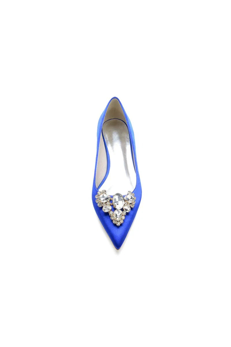 Pretty Pointed Toe Rhinestone Kitten Heels