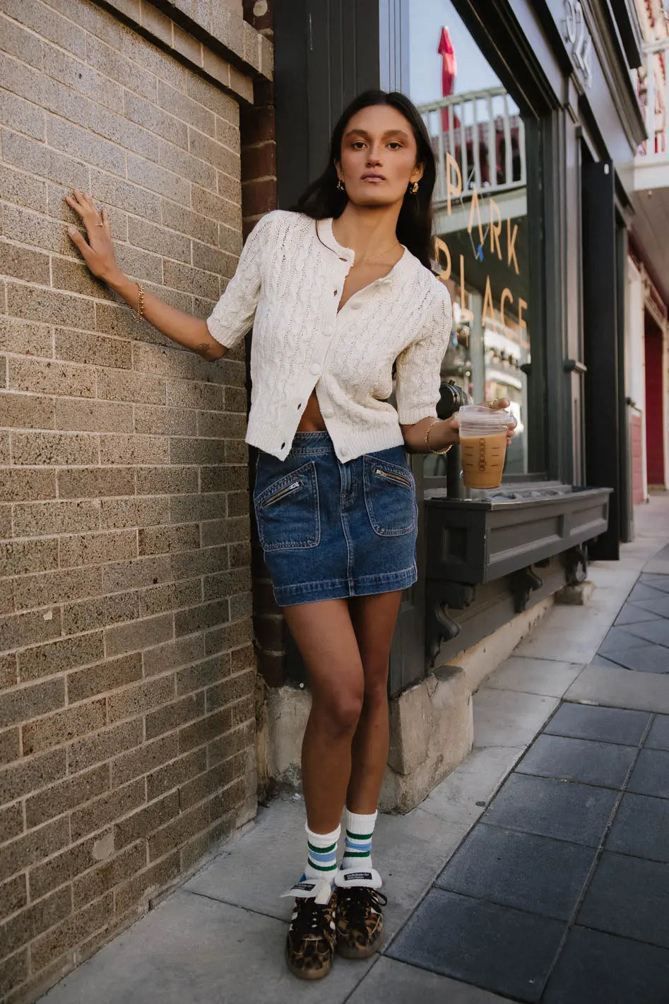 Erika Cable Knit Cardigan in Ivory FINAL SALE