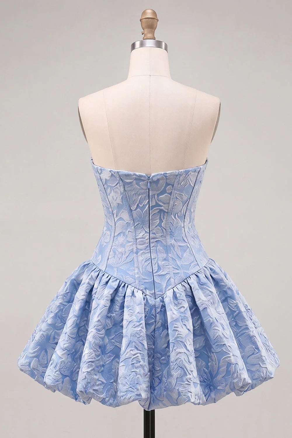 Yellow Strapless A Line Jacquard Corset Homecoming Dress
