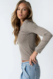 Indiana Striped Top in Beige