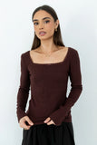 Andrea Knit Top in Burgundy
