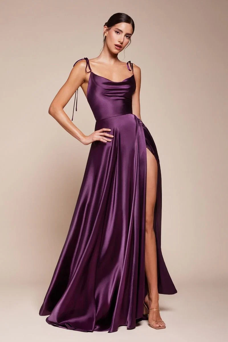 LOTTIE GOWN SATIN A LINE DRESS