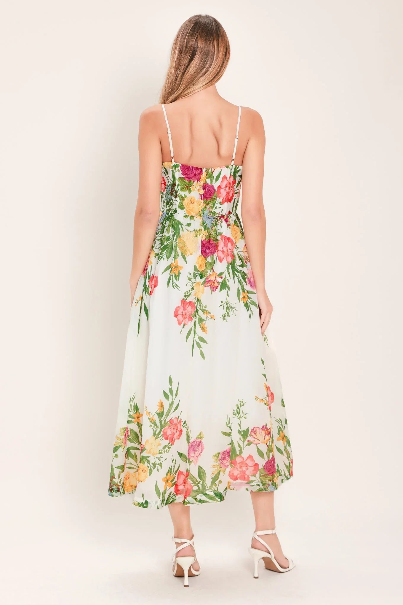 SHADOW FLORAL MIDI DRESS