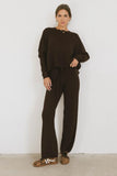 Jesse Waffle Knit Pants in Brown FINAL SALE
