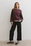 Annaleah Textured Sweatshirt in Burgundy FINAL SALE