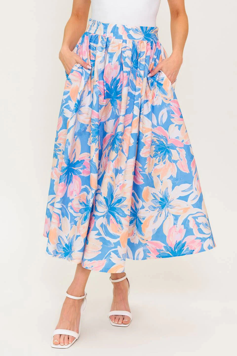 SUMMER HARMONY TIE TOP SKIRT SET POWDER BLUE