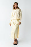 Tory Satin Maxi Skirt in Yellow