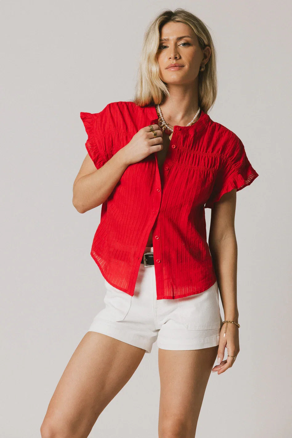 Kaytee Striped Top in Red