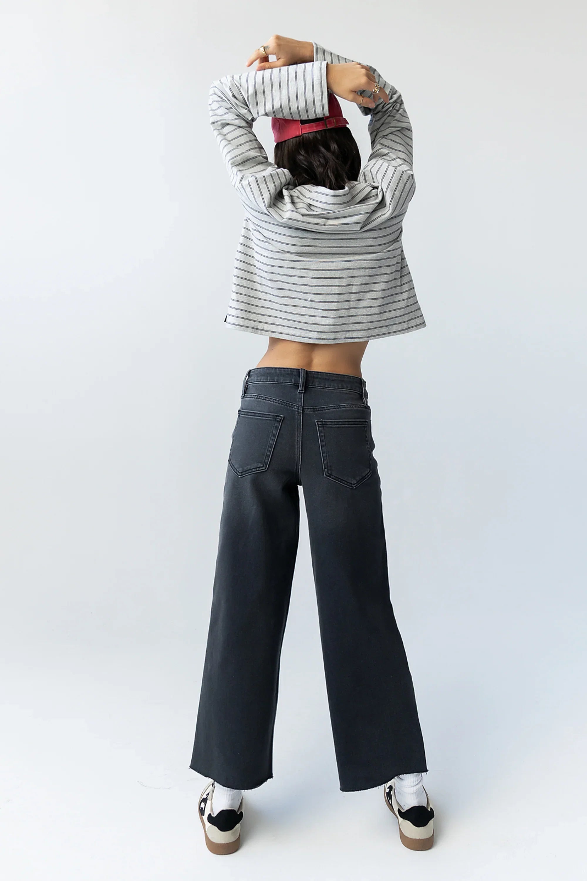 Colette Wide Leg Jeans in Faded Black