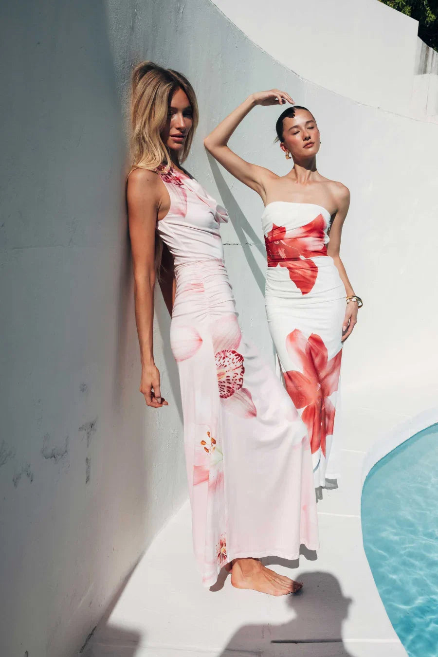 Ayanna Satin Floral Maxi Dress