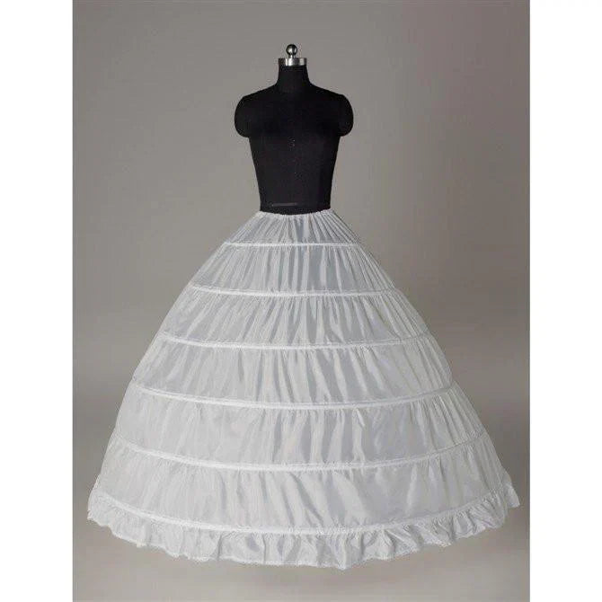 White Floor Length Crinoline 6 Hoop Petticoat Wedding Accessories