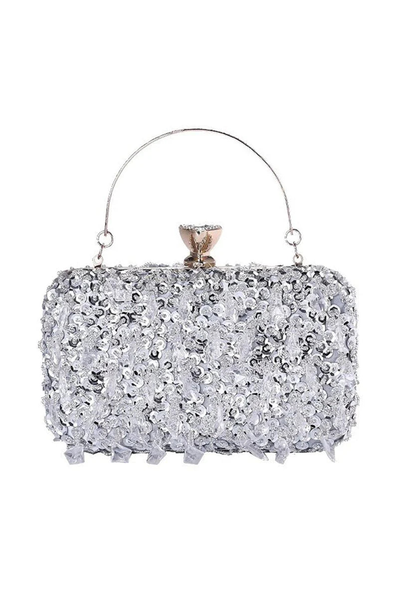 Womens Beaded Sequined Evening Clutch Bags