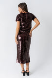 Presley Sequin Top in Burgundy