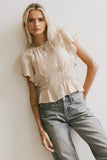 Whit Smocked Blouse in Cream FINAL SALE
