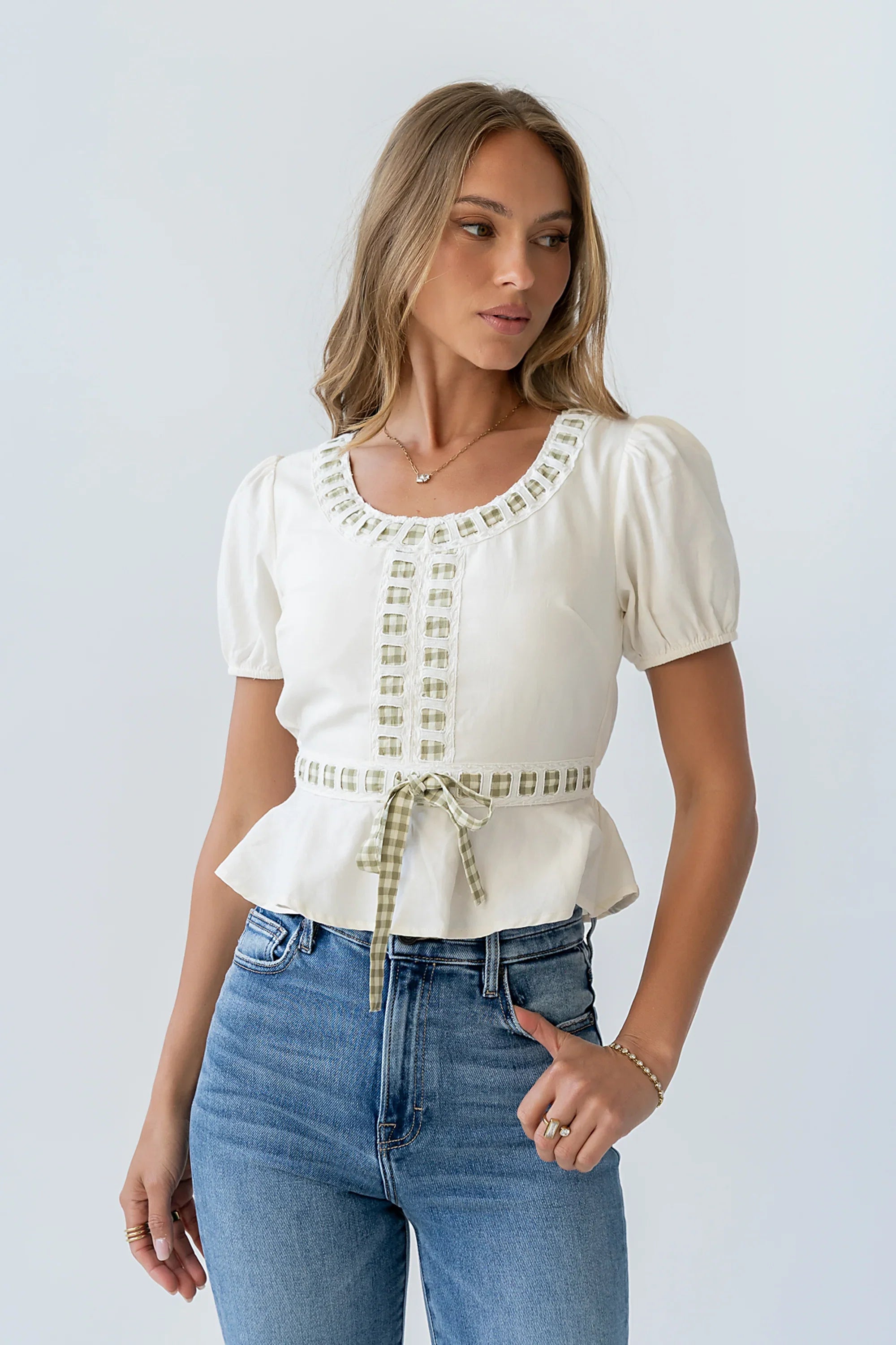 Wesley Baby Doll Top in Ivory