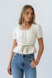 Wesley Baby Doll Top in Ivory