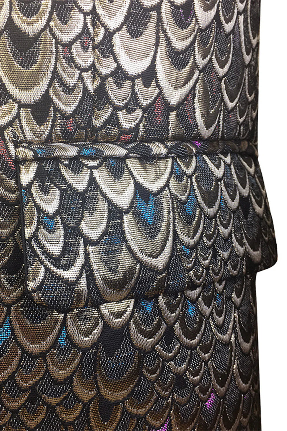 Mens Golden Jacquard Shawl Lapel Blazer
