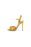 Gold Knotted Stiletto High Heel Sandals