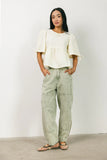 Alessia Peplum Top in Cream FINAL SALE