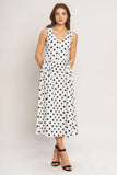 VINTAGE WHISPER POLKA DOT MIDI DRESS