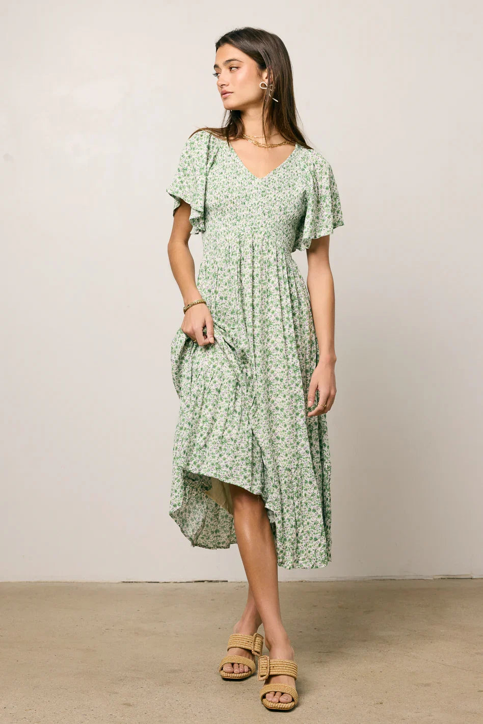 Lily Smocked Midi Dress FINAL SALE