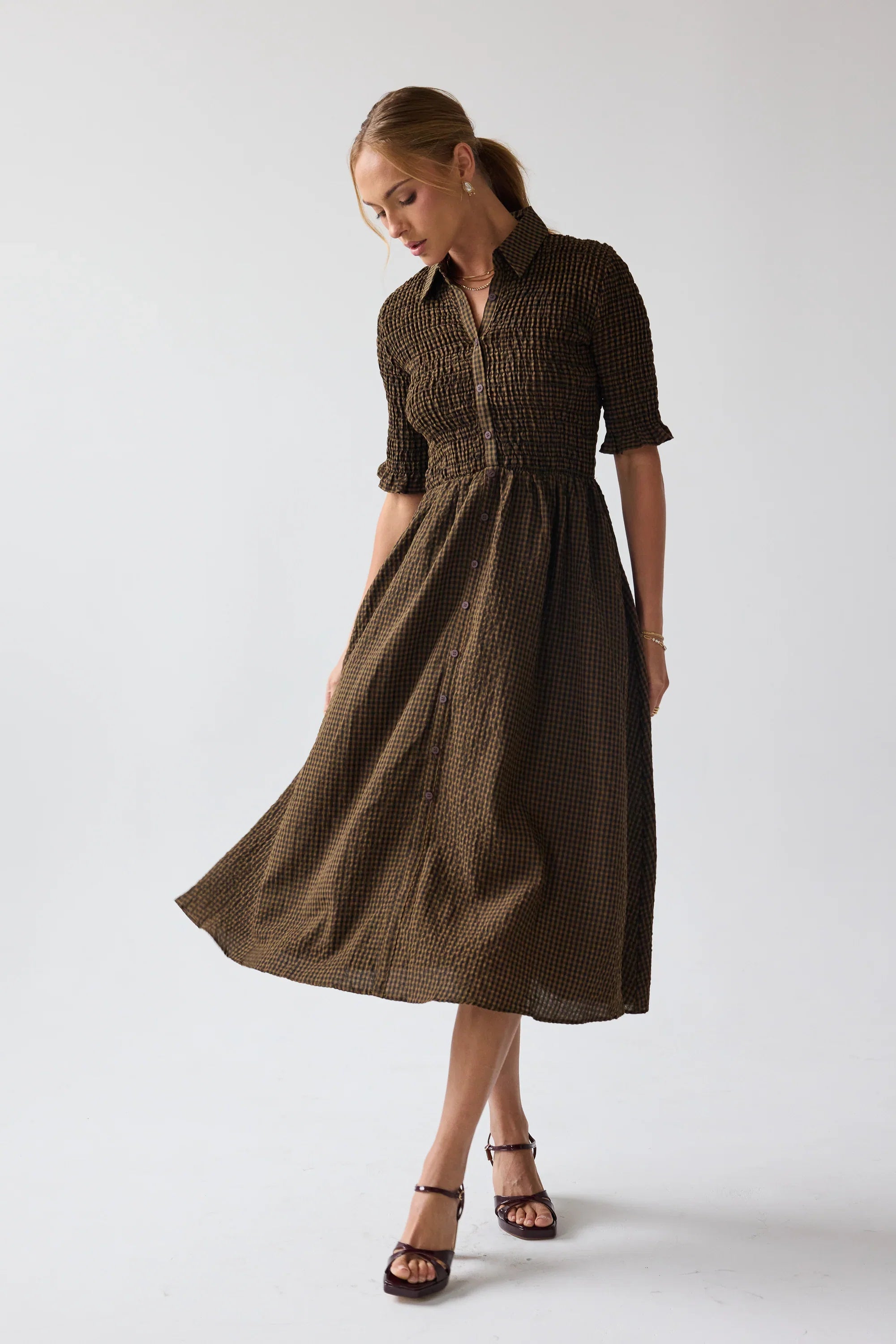 Jonas Gingham Midi Dress FINAL SALE